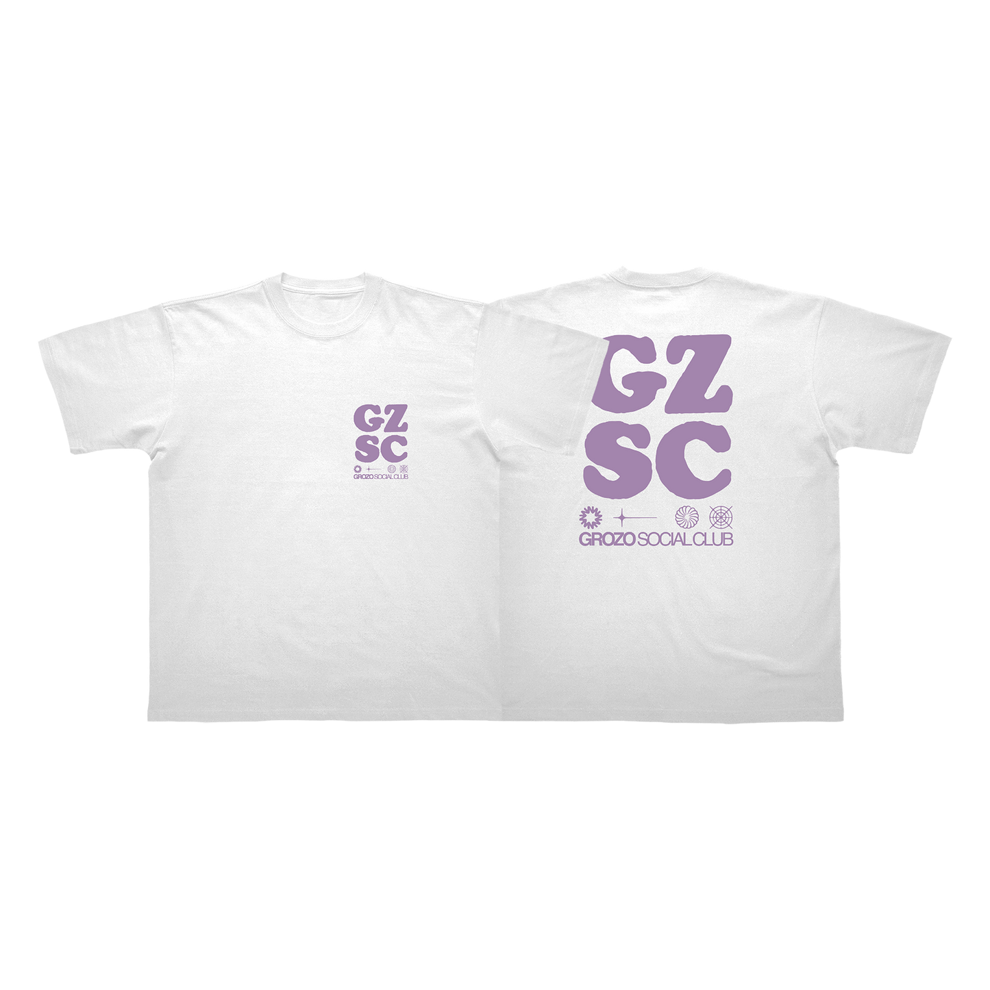 T-SHIRT BLANC VIOLET - GZSC