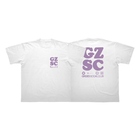 T-SHIRT BLANC VIOLET - GZSC